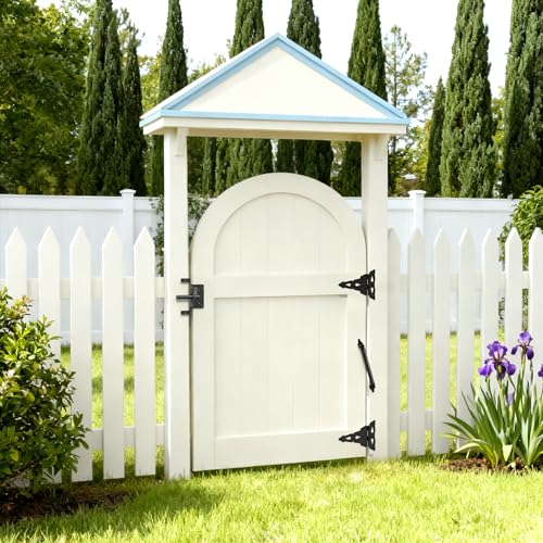 Skysen 14-Inch Self-Closing Fence Gate Spring Adjustable for Wooden/Vinyl Fences - Carbon Steel, Black (Listing 1)