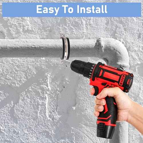 Pipe Clamps NPS 1/2 Inches £¨¥Õ22MM£©- 304 Stainless Steel & Rubber Lining 10 Pack