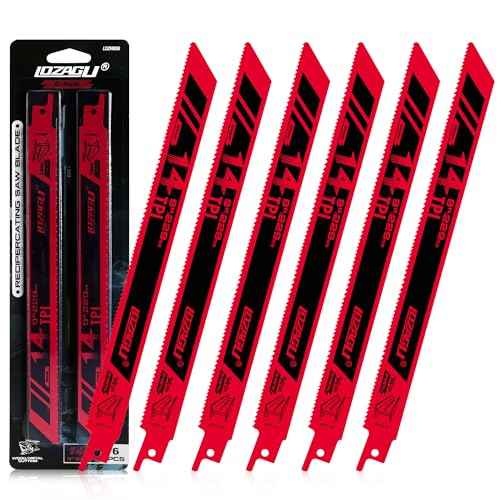 6-Piece Metal Reciprocating Saw Blades, 9"/229mm 14TPI Bi-Metal Sabre Saw for Metal Pipe, Sheet, Rebar