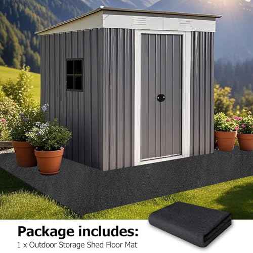 Outdoor Storage Shed Floor Mat, 6 * 4FT Waterproof Washable Garden Flooring Pad with Non Slip Backing, Soft Furniture Patio Covering Carport dust Oil Mat-Tool Shed, Storage Shed Not Included