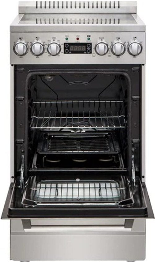 Avanti DER20P3S Electric Range Oven Elite Series Compact Design, 2-Cu.Ft. Capacity with 4 Coil Burners, Framed Glass Door, Storage Drawer and Broiler with Pan, 20-Inch, Stainless Steel