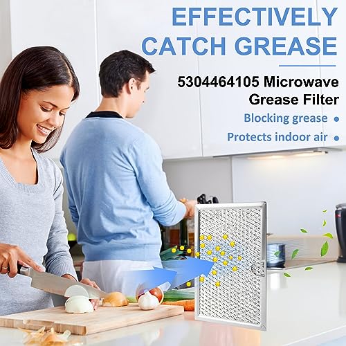 TOMOON 5304464105 Microwave Grease Filter – 2 Pack, Reusable Aluminum Vent Filter