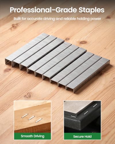Meite JT21 Galvanized Staples for Upholstery & Crafts - 3 Sizes, 2,400 Count