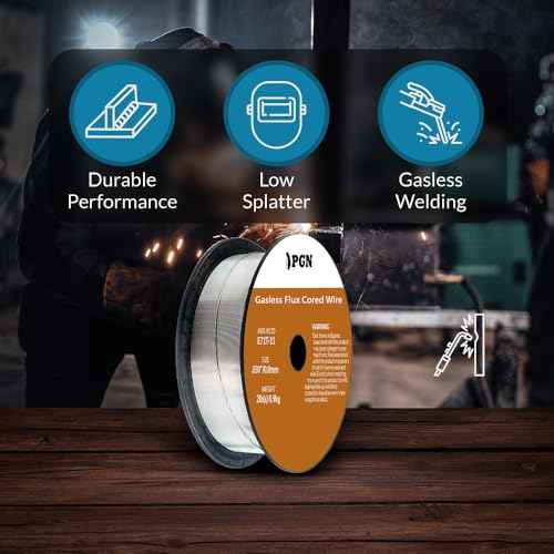 (2 Pack) PGN Flux Core Wire .030 - E71T-11 .030 Inch, 2 Pound Spool - Gasless Mild Steel Welding Wire with Low Splatter - For All Position Arc Welding