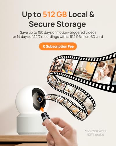 Anona 4K UHD Indoor Security Camera Pack - 2-Pack, Pet & Baby Monitoring, 360° Pan-Tilt, Dual-Band Wi-Fi 6, Auto-Tracking