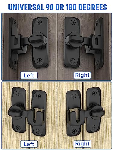 MeBantoo Black 1PC 90/180 Degree Barn Door Lock Privacy Security Latch