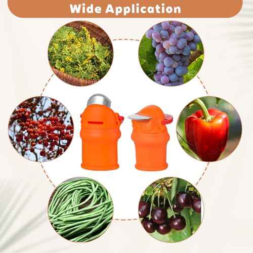 12 Pcs Gardening Thumb Knife, Silicone Gardening Finger Sleeve Finger Knife-Plants Picking Trim Hand Tools, Orange Thumb Cutter Harvesting Tool for Picking Plant Vegetable Fruit