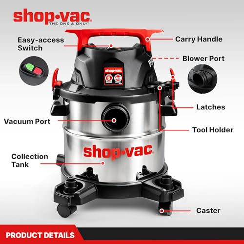 Shop-Vac 5 Gallon Wet Dry Vacuum Cleaner with Blower and 4 Peak HP Motor