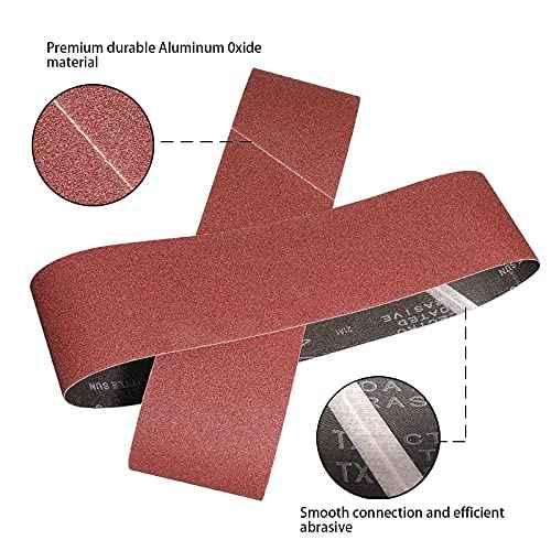 3 x 21 Inch Sanding Belts 180 Grits - 12 Pack Sanding Belt Aluminum Oxide Belt Sander Belts,Best for Sanding Wood,Metal and Paint