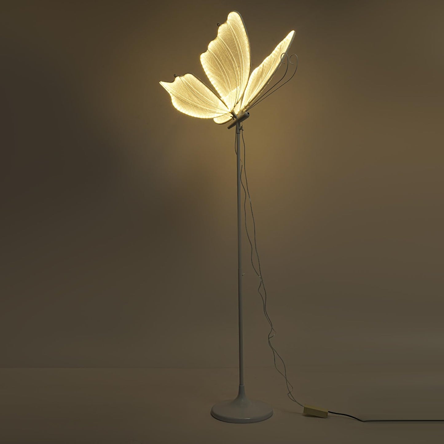 banborba Wedding Butterfly Floor Lamp, Creative Butterfly Ceiling Light, Adjustable Height LED Butterflies Lights, Romantic Hanging Decoration Props for Wedding Party Events - 2Pcs/Warm Light