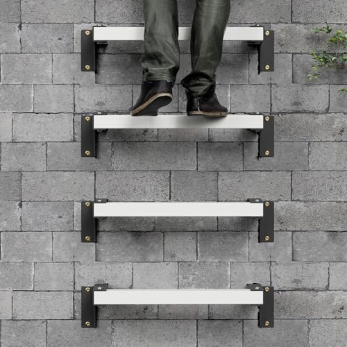 MYOYAY Window Well Ladder 4-Rung Heavy Duty Egress, Adjustable Basement Multi-Purpose Fire Escape Ladder for Home Safety