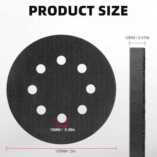 4 Pcs 5 Inch Foam Sponge Sanding Pads 8 Hole Hook and Loop Interface Pads for Random Orbital Sander