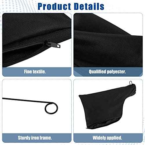 Black Dust Collection Bag for Miter Saw 255 Model with Zipper and Wired Adjustable Stand, Dust Collector Bags for Miter Saw, Tank Belt Sander, Edge Planer, Diagonal Saw (2 Pack)