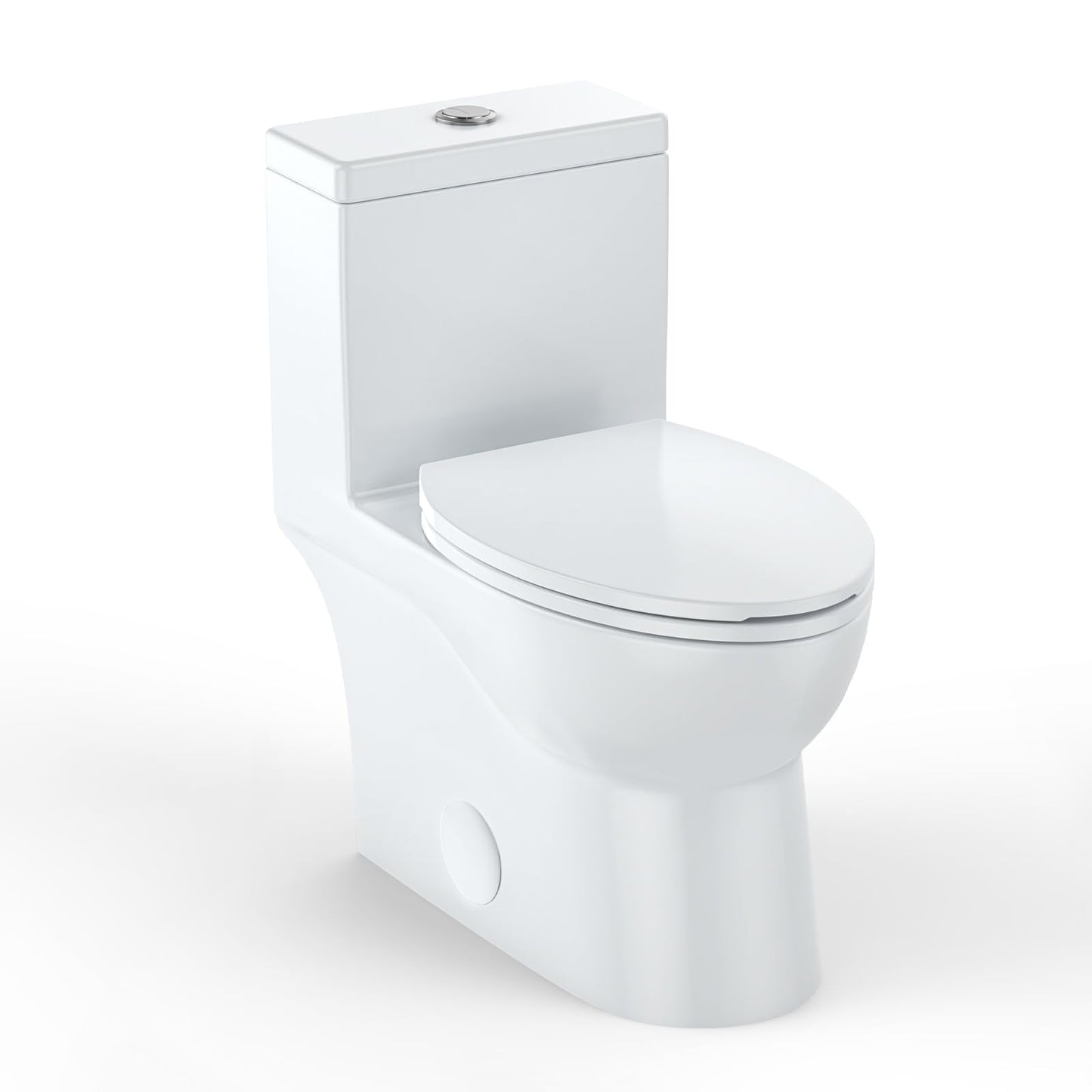 Elongated One Piece Toilet for Bathrooms, Dual Flush Modern Ceramic Toilet, Quick Release Soft Close Seat, Water Saving, Easy Clean, Comfort Height, Bathroom Toilet Bowl