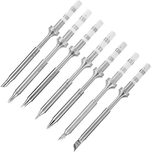 7 Types Mini Soldering Iron Tip Stainless Steel Replacement for TS100 Soldering Iron, Power Tool Electrician Various Models Replacement Part Easy Install