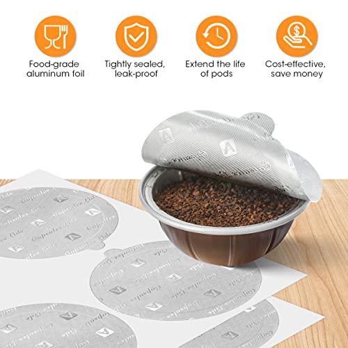 AIEVE 120 Pcs Aluminum Foil Lids for Nespresso Vertuo Reusable Pods – 62mm Pack