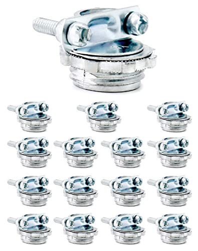 QWORK 1/2 Inch Steel Cable Connectors – Pack of 16 Clamp Type Conduit Fittings