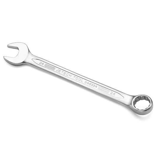 Jetech 24mm Metric Combination Wrench - Premium Industrial Grade Spanner: 12-Point Box End, 15-Degree Offset, Durable Chrome Vanadium Steel, Sand Blasted Finish