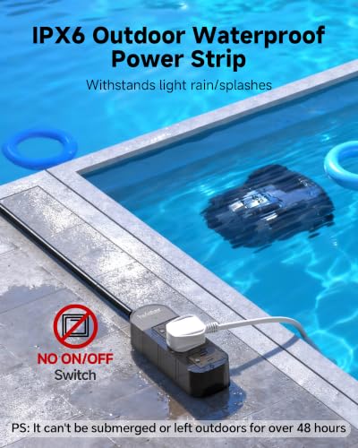 Iwister 5FT Weatherproof Outdoor Power Strip with 3 AC Outlets and Surge Protection