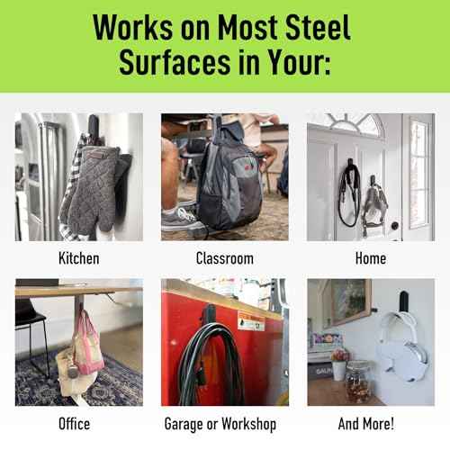 Gator Magnetics MINI - Open Hooks, 15 lb Strong Magnetic Hooks for Steel Surfaces, Patented Easy-Release, Non-Slip Grip - Storage & Organization, Fridges, Offices, Classrooms, Kitchen ? Black - 3 Pack