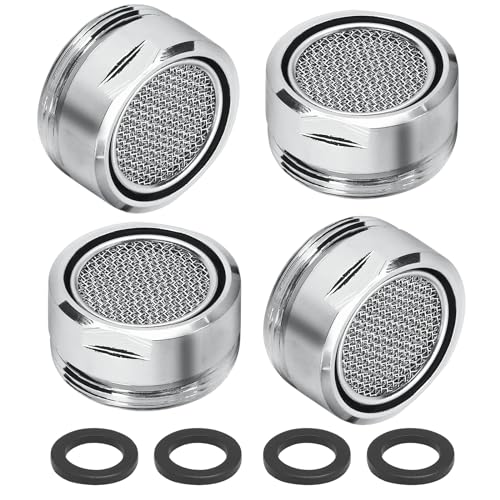 Litoexpe 4-Pack 15/16 Inch Male Faucet Aerator, Brass Chrome Plated, Water Saving