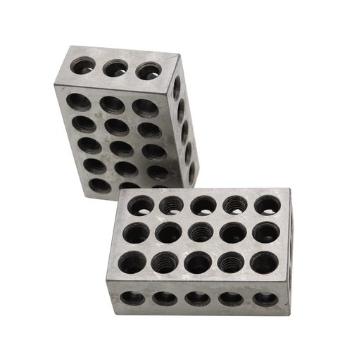 Nakkaa Ultra Precision 1-2-3 Blocks Set with Screw Matched Pair 23 Holes .0001" Squareness Hardened Steel 1"x2"x3" Blocks Set Setup Blocks Industrial Tools w/Plastic Case