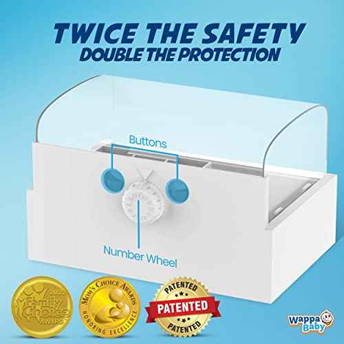 Clear Outlet Cover Box [Patented] Double Lock for Much Better Toddler Proofing, Easier Operation, Simple 3 Step Install with Included Screws. Provides Extra Space Inside for Plugs