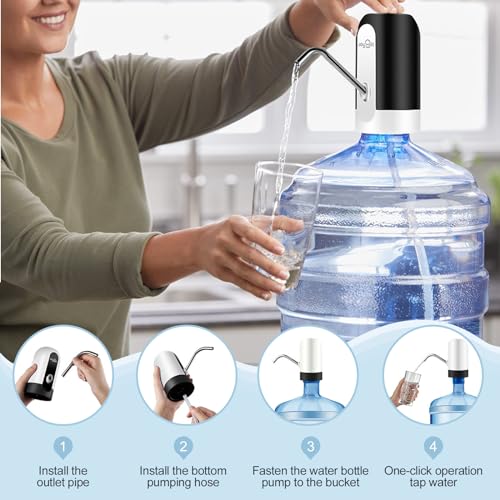 JOYHILL Black 5 Gallon Water Dispenser Pump Electric Water Jug Pump