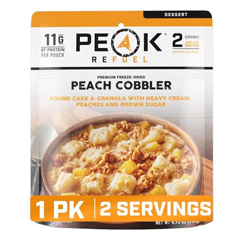 Peak Refuel Peach Cobbler Freeze-Dried Camping Dessert - 1 Pack, 2 Servings