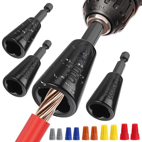 4 Pcs Upgraded Wire Twister Tool for Drill 2025 Version, Multifunctional Wire Nut Twister, Lightweight Wire Nut Twister for Drill Compatible with Power Drills, for 1.5/2.5/4/6mm©÷(9-22 AWG) wires