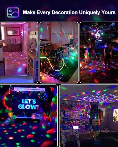 Luditek Sound Activated Party Lights with Remote - Disco Ball, Strobe & DJ Lighting for Home & Events