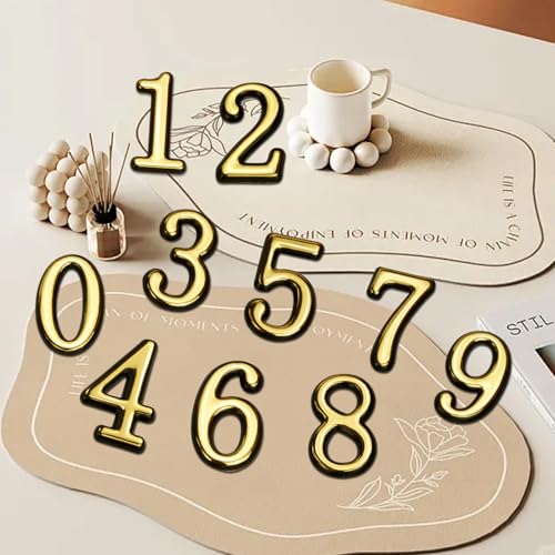 Opasyo Gold 2-inch Self-Adhesive 3D Mailbox Numbers Set - 30 Pieces