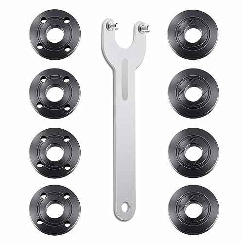9PCS Angle Grinder Nut Angle Grinder Wrench Kit 5/8-11 Flange Metal Lock Nut for Compatible with Dewalt Milwaukee Makita193465-4 Metabo Bosch 4.5" 5" Grinder Parts