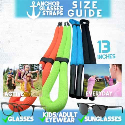Floating Sunglasses Straps for Water ? 4 Pack Buoyant Glasses Retainer for Men Women ? Adjustable Floatable Eyewear Lanyard for Boating Kayaking Fishing Paddleboarding Beach Lake Pool