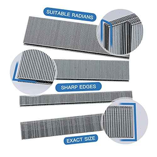 18 Gauge 1600-Count, 1/4 Inch Narrow Crown Staples (1/2"+3/4"+1") and Brad Nails (5/8"), 400 per Size, Galvanized