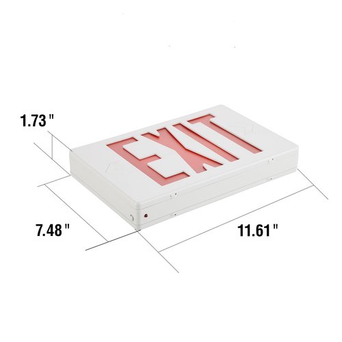 EXITLUX 1 Pack LED Exit Sign, Emergency Exit Light with Battery Backup, Double Face, 90 minutes -UL 924, AC 120/277V, Damp Location, Hardwired Red Letter Exit Lights for Business Indoor.