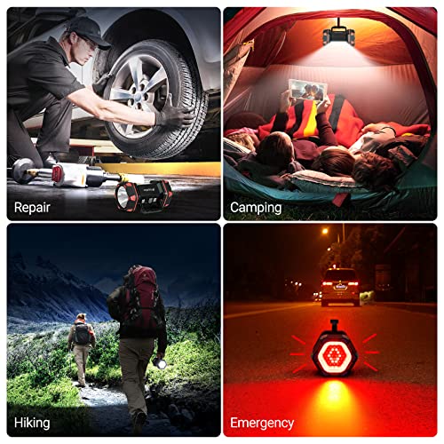 RopeLux Rechargeable LED Camping Lantern - 1500lm, 8 Modes, Portable Emergency Light, Orange, 1 Pack