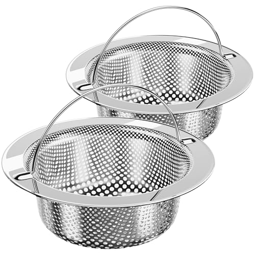 Stainless Steel Sink Strainer 2 Pack - Kitchen & Utility Drain Filter