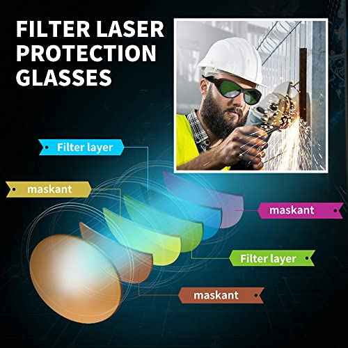 JILERWEAR Professional 190-450&740-1100nm OD6+ Laser Safety Glassess,808nm Infrared Laser Engraving Protective Goggles