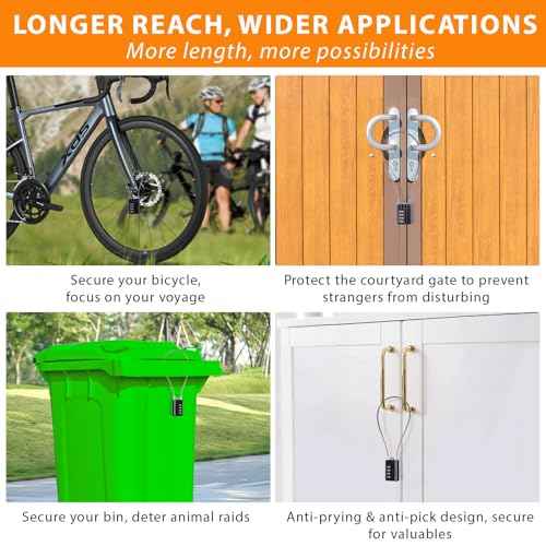 SEPOX¢ç Compact Design Twins Resettable 4-Digit Combination Padlock, Extra Long Cable ? Personalized Password, Durable Vinyl Steel Cable, Multipurpose Lock for Suitcase, Gym Lockers, Toolbox ? Black