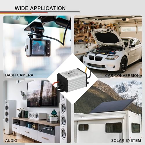 DROK 12V/24V to 5V Waterproof Buck Converter 3A 15W Power Supply for Automotive, LED, Solar
