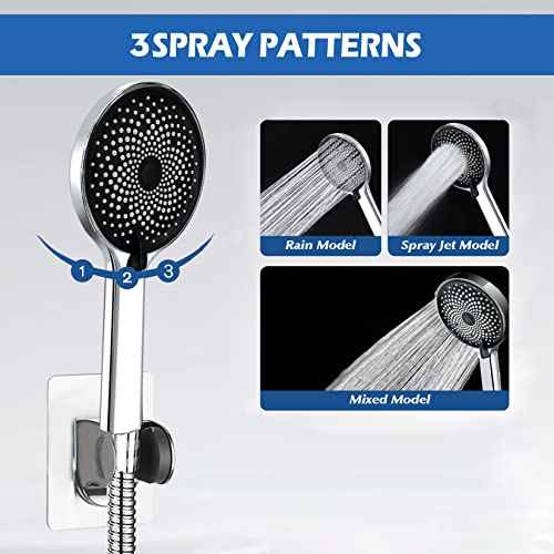 Shower Head,8¡±Rain Shower Head with Handheld Spray Combo with 11'' Angle Adjustable Extension Arm/Flow Regulator/Shower System,High Pressure Rainfall Shower Head Bathroom,Chrome
