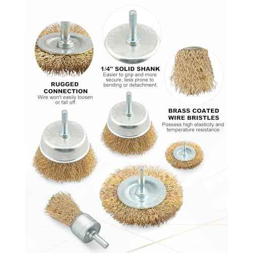 14 Pcs Wire Wheel Brushes with 1/4'' Shank, Carbon Steel Bristles Drill Wire Brush Attachment, for Cleaning Rust, Paint, Abrasive