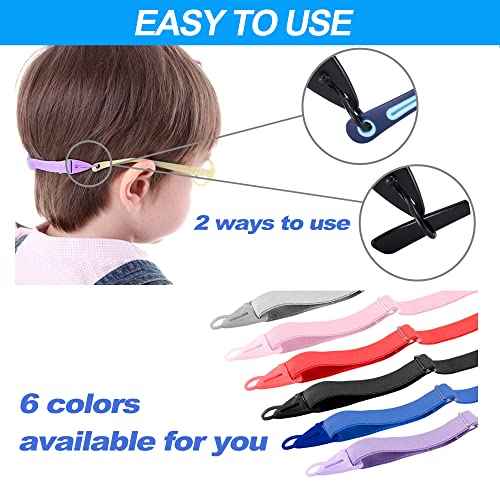 lvvfit Kids Glasses straps-Adjustable Glasse Strap Sports eyeglasses Straps Sunglasses Straps for Kids Toddler Boys Girls, 4pcs Black, Small