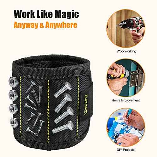 Christmas Gifts Stocking Stuffers for Men, KUSONKEY Magnetic Wristband Tool Gift for Men Who have Everything,Wrist Magnetic Screw Holder with Strong Magnets for Holding Screws Tool for Dad,Electrician