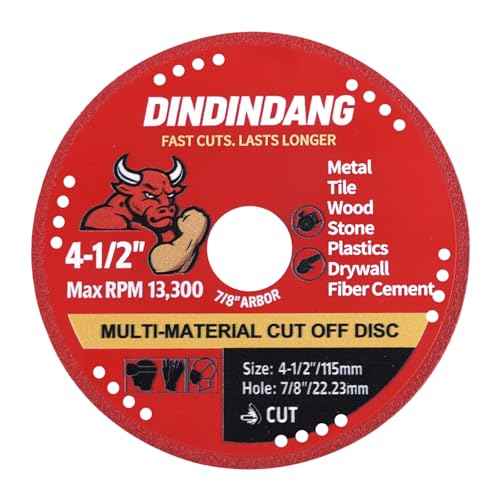 1 Pack 4-1/2 Inch Indestructible Multi-Material Cutting Disc for Angle Grinder, 7/8" Arbor ? Cuts Metal, Wood, Tile, Plastic, Stone, Drywall and More