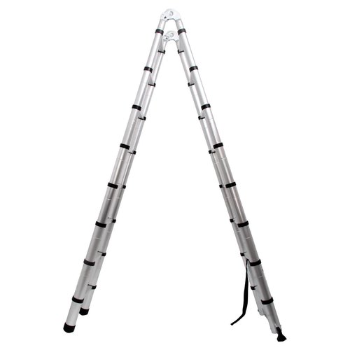16.5FT Aluminum Telescoping Extension Ladder 330lbs Capacity A-Frame 5m (2.5M+2.5M)