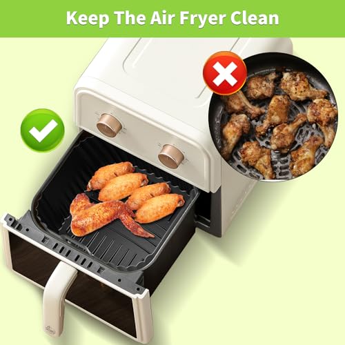 Air Fryer Silicone Liners Square 8-10QT 3-Pack for Chefman 8QT - HOMELYLIFE