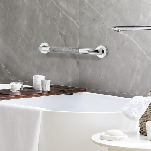 Grab Bars for Shower, 2 Pack 16-Inch Anti Slip Shower Handles for Elderly, Safety Shower Grab Bar, Stainless Steel Handicap Grab Bars for Bathroom (Polished Nickel 1" Diameter)