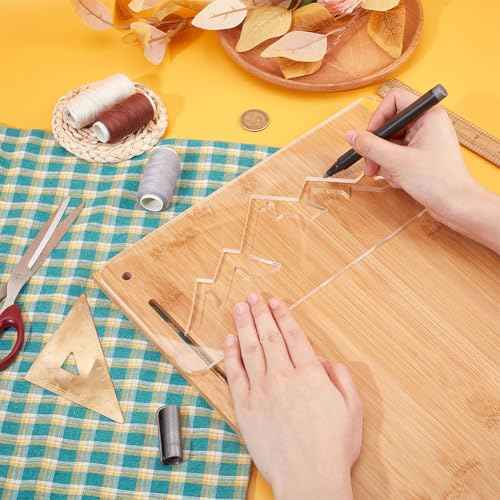 BENECREAT Mountain Clear Acrylic Router Inlay Template, Woodworking Router Template with Protective Film for Creating Unique Inlays in Signs, Charcuterie Boards, 11.8x5inch, 4.5mm Thick